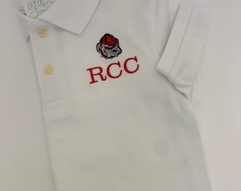 Boys Bulldog Polo Shirt / back to school polo for boys / personalized polo