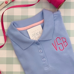 Personalized Preppy Polo Shirt - Girl’s School Uniform Polo - monogrammed - personalized girl’s polo - polo shirt