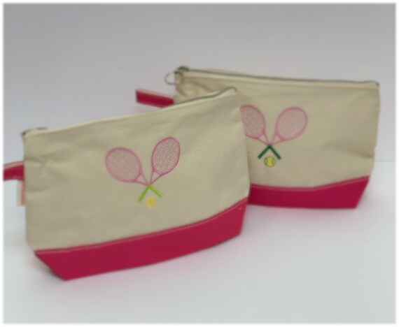 Embroidered Canvas Cosmetic Pouch