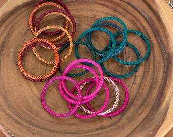 Raffia Rwanda bracelets - handmade natural dyed Raffia bangles