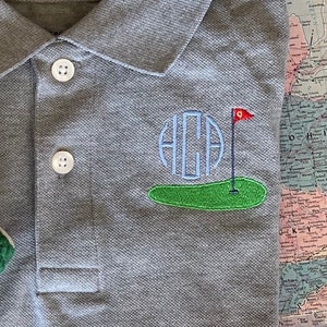 Boys Gray Golf Polo Shirt / preppy golf polo for boys / birthday gift for boys