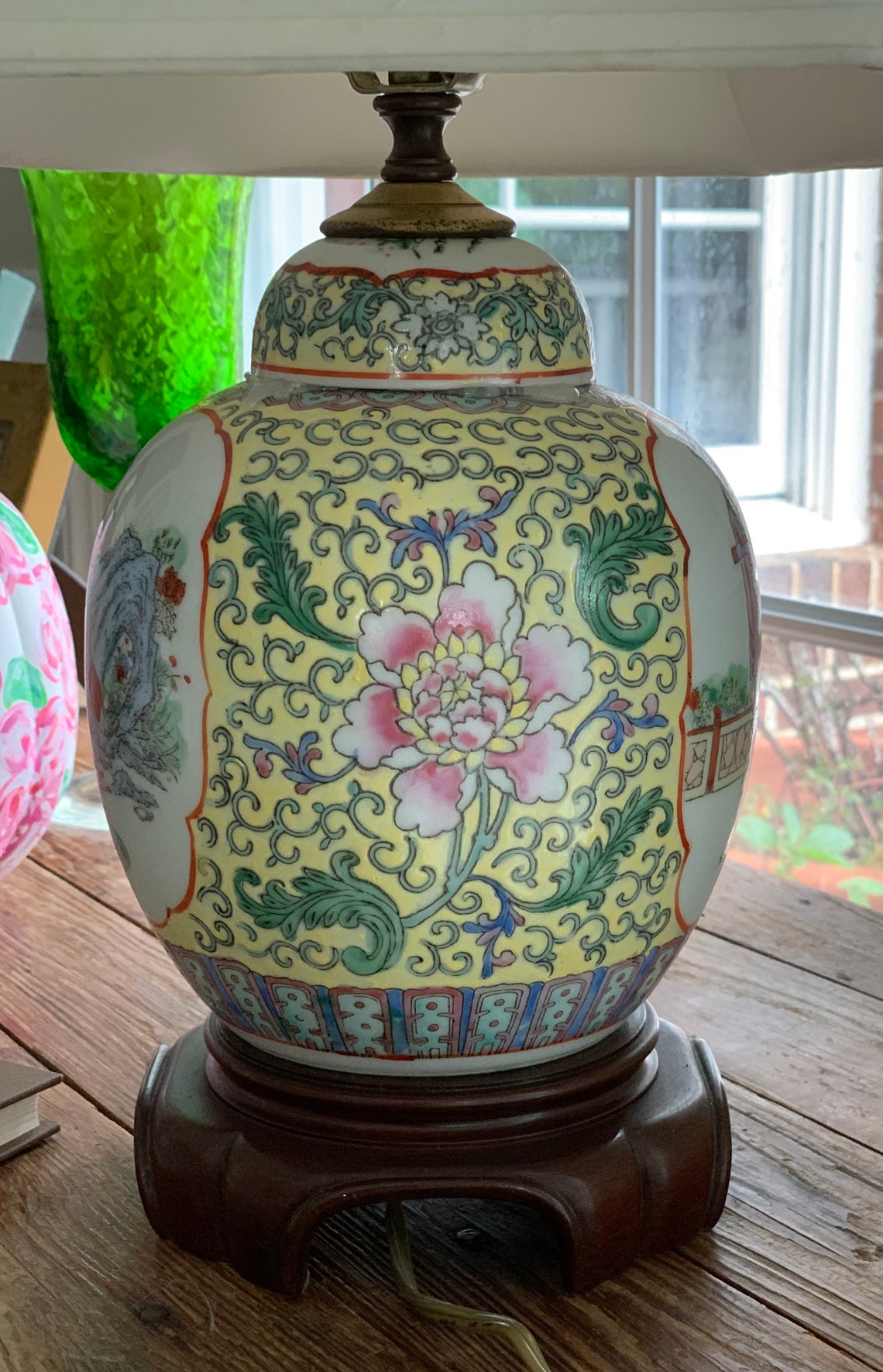 Vintage Ginger Jar Chinoiserie lamp / unmarked Lamp with Etsy