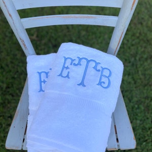 Monogrammed / personalized / embroidered towel set - monogrammed bath towel and hand towel / washcloth