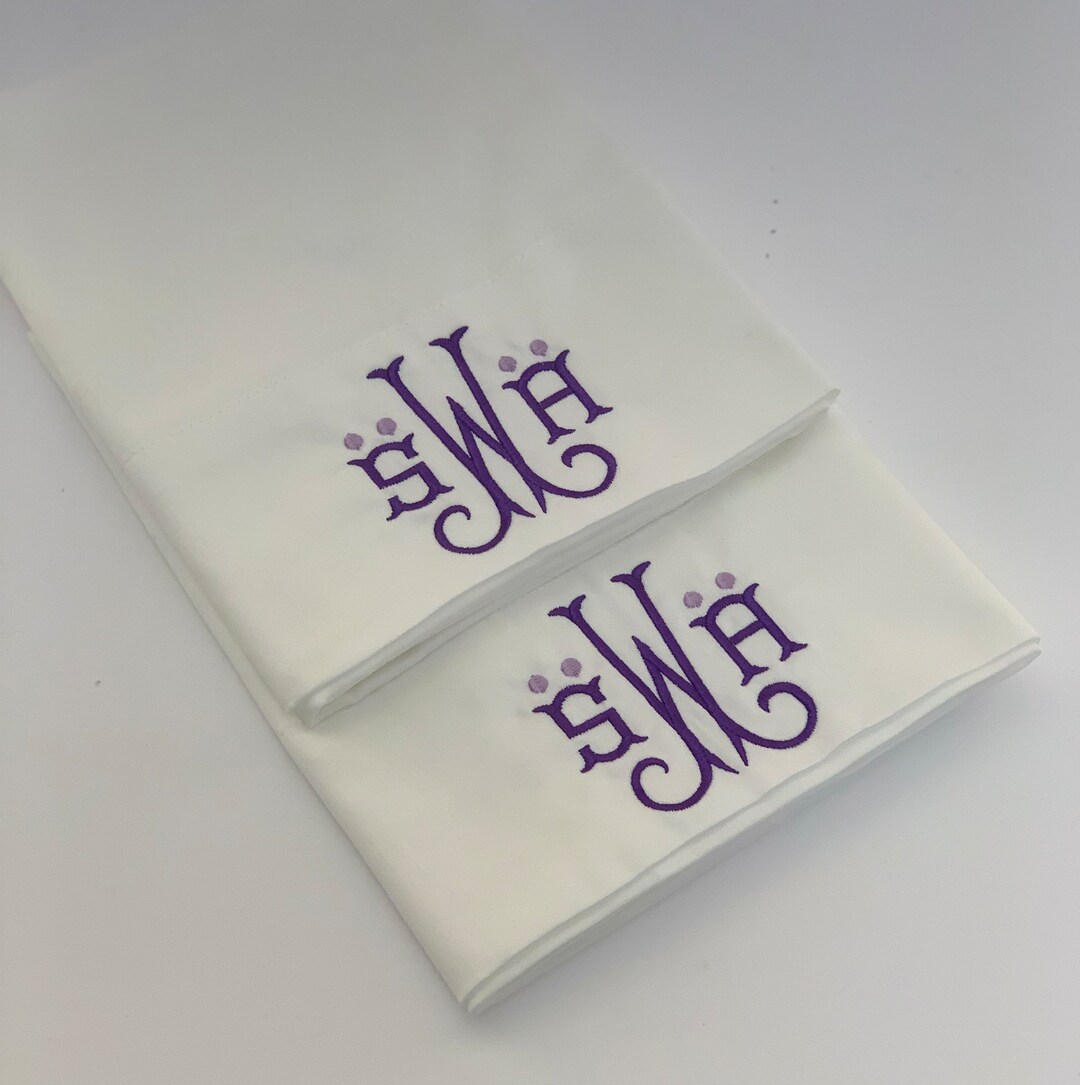 Pillowcases Pair of Embroidered / Monogrammed / Personalized Etsy