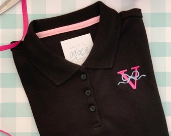 Personalized Preppy Polo Shirt - Girl’s School Uniform Polo - monogrammed - personalized shirt sleeved girl’s polo - polo shirt