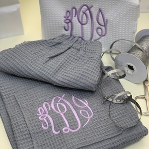 Spa wrap - Monogrammed / personalized / embroidered Spa Wrap  /waffle weave / Shower Wrap
