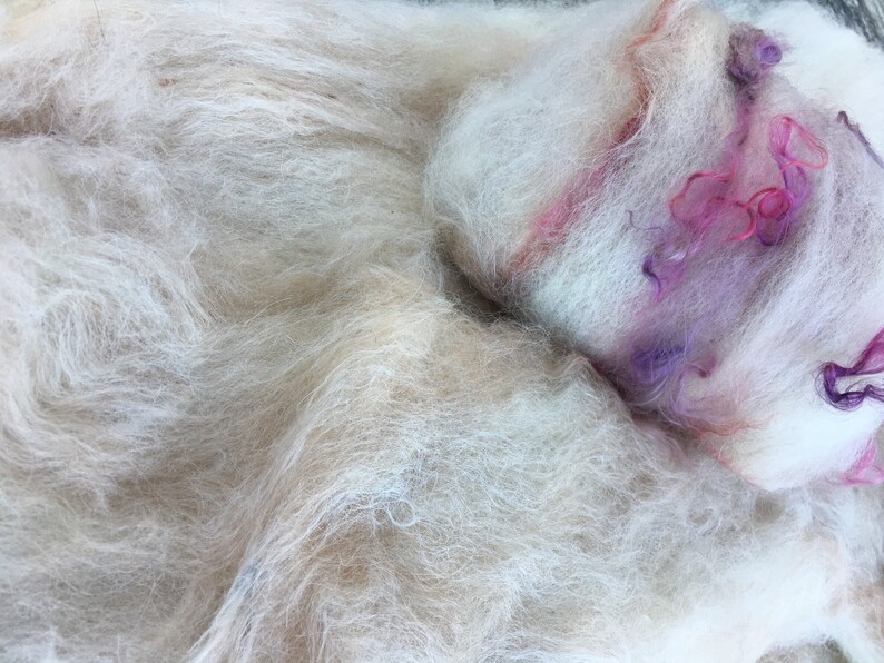 9oz alpaca Art batt corriedale wool and mohair for spinning or felting,