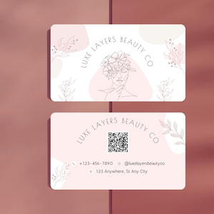 Modèle de carte de visite Canva QR Code, Carte de visite de luxe, Cartes de visite PMU, Lash Tech, Carte de visite glamour, Carte de visite QR code, Appel