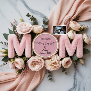 Faire-part de grossesse fête des mères, modèle de révéler bébé fête des mères, faire-part de bébé carte future maman, fête des mères modifiable, rêve des mères