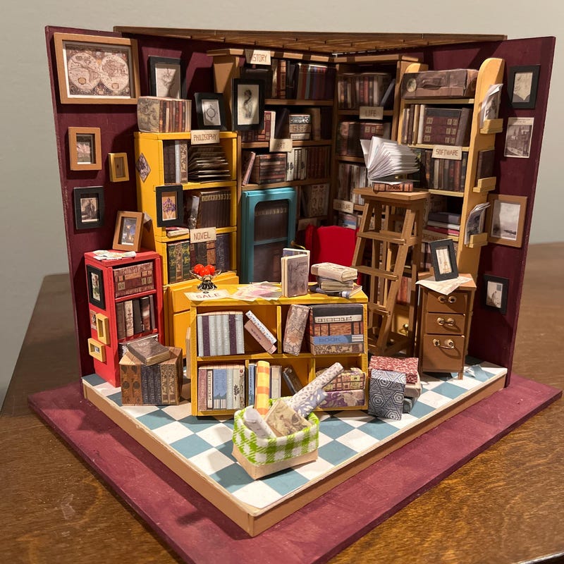 Miniature Library - Etsy