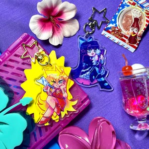 Porte-clés acrylique PANTY & STOCKING - culotte anarchy - bas anarchy - paswg