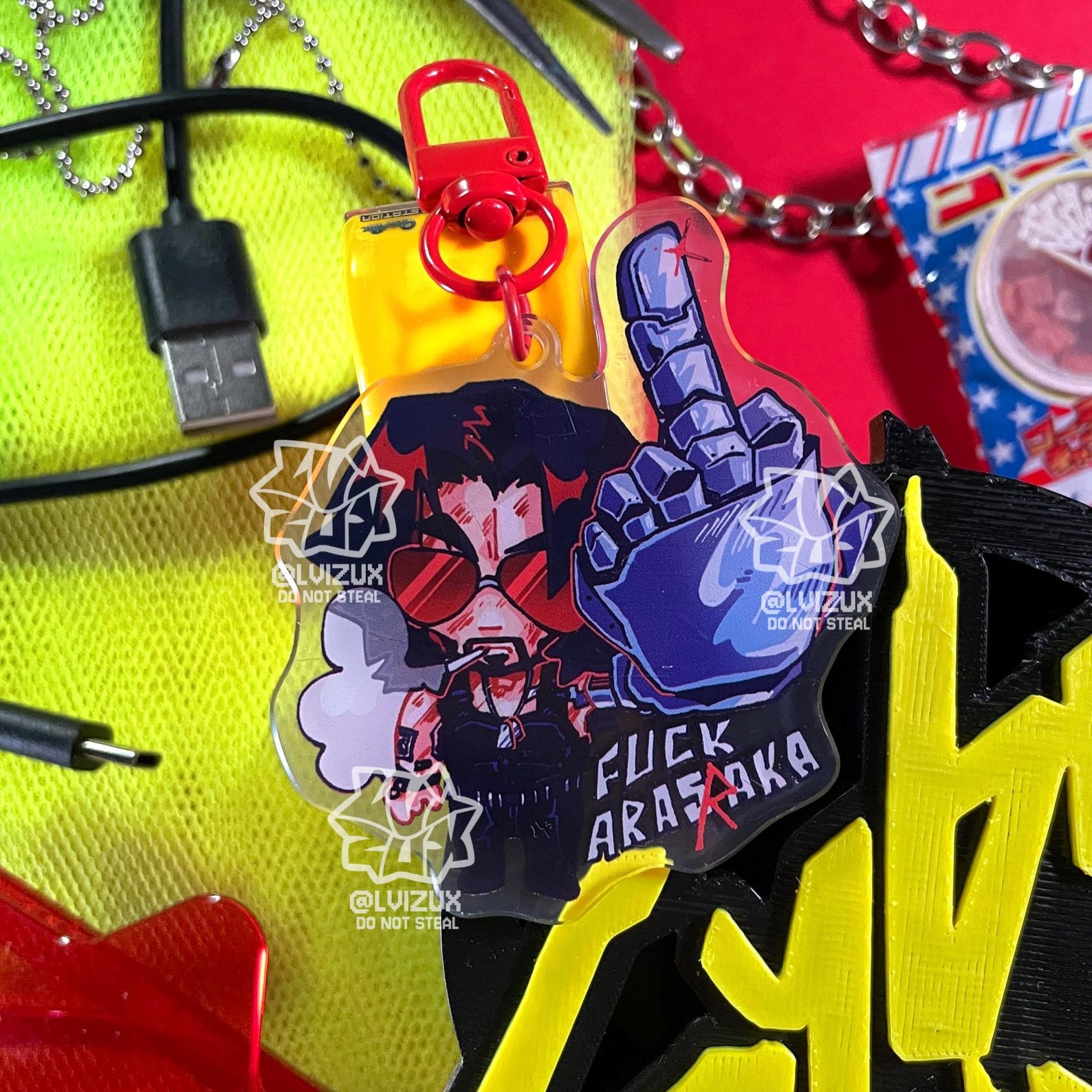 JOHNNY SILVERHAND CYBERPUNK 2077 Acrylic Keychain - Cp2077 ...