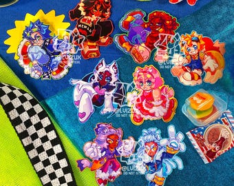 SONIC the hedgehog stickers - sonic - shadow - tails - knuckles - amy - rouge - blaze - silver
