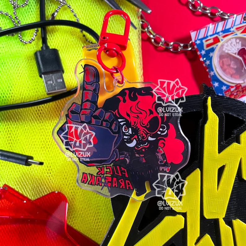 JOHNNY SILVERHAND CYBERPUNK 2077 Acrylic Keychain - Cp2077 ...