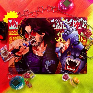 JOHNNY SILVERHAND CYBERPUNK 2077 Druckplakat - Johnny - schwarzer Hund - Samurai