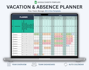 Vakantieplanner en afwezigheidsoverzicht in Google Spreadsheets: jaarkalender, automatische updates, dashboard en evaluatie