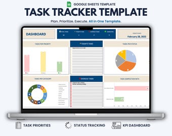 Google Sheets Task Tracker Template – To Do List for Work, Projects and Daily Planning