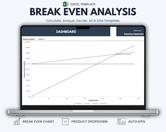 Break-Even Analysis Excel Template – Profitability Calculator with Automatic Chart