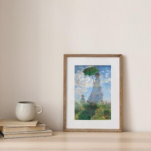 Claude Monet Woman With Parasol Painting, Old Painting Digital Download, Wall Art Print, Vintage Antique Wall Art, Printable Monet Painting