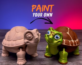 Paint Your Own 3D Turtle - DIY 3D Turtle Coloring Kit - Creative Craft for Kids and Adults with Acrylic Paints and Brushes