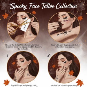 Halloween Temporary Tattoos: Spooky Face & Body Art