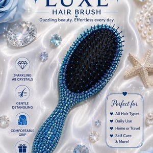 Rhinestone Hairbrush - Etsy display picture 2