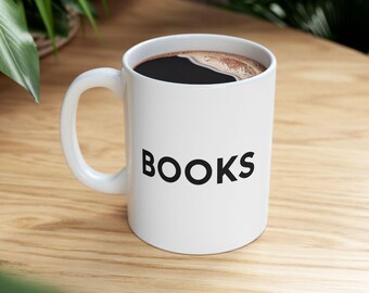 Oryginalny ceramiczny kubek Books (11 uncji, 15 uncji) - biały