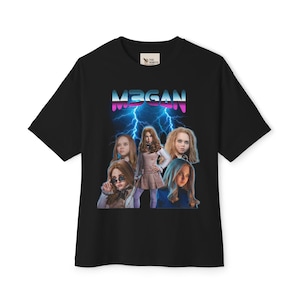 M3GAN Horror Shirt - Killer Doll Graphic Tee - Scary Movie T-Shirt with AI Kill Log Back - Creepy Robot Doll Double Sided Shirt