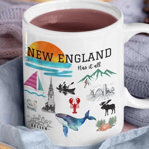 New England Has It All Ceramic Mug, 11oz, 15oz - Coastal Vibes Coffee Cup