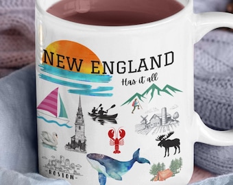 New England Has It All Ceramic Mug, 11oz, 15oz - Coastal Vibes Coffee Cup