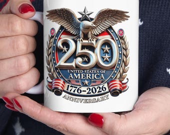 250. Jahrestag USA, amerikanischer Adler-Schild-Becher