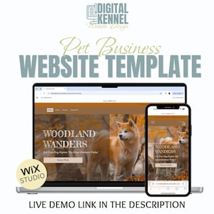 Pet Business Website, Wix Website Template, Website Design for Dog Walkers, Dog Trainer, Pet Sitter, Pet Care Businesses, Wix Studio