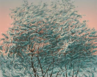 Shimmering Blue- An original handprinted serigraph signed an numbered by G.H.Karlsen