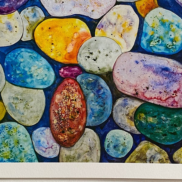 Colorful Rocks Greeting Card | Print | Wholesale, Company, Maine by Kellie Chasse, Stones, Thank you Note, Blank, Birthday, Gift, Wedding