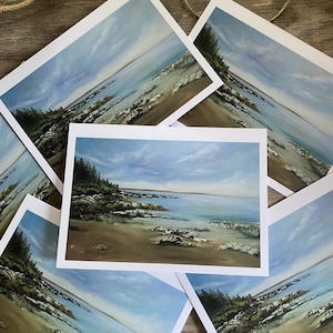 Cartes postales Boothbay Rocks, Maine| Impression par Kellie Chasse, plage, rochers côtiers, mariage, merci, invitation, mot de voeux, toutes les occasions