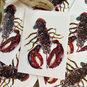 Maine Lobster Greeting Card or Print by Kellie Chasse, Art, Note Card, Wedding, Vacation, Family, Birthday Card, Thank You Card, Invitation