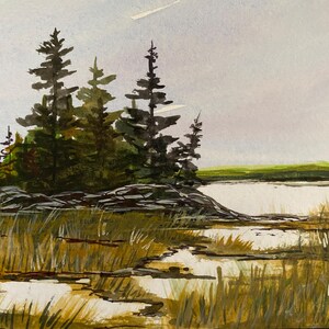 Bass Harbor | Maine Original Watercolor Painting | Gift | Coastal Art | Maine Art | Landscape Art | Nature | Wedding Gift | Kellie Chasse