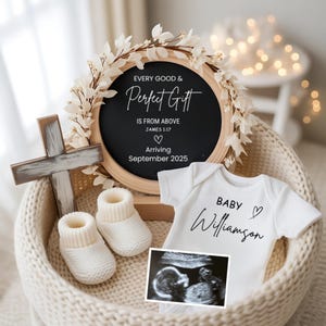Christian Pregnancy Announcement Digital,Digital Baby Announcement,Religious Baby Reveal,Faith-Based Digital Announcement,Gender Neutral