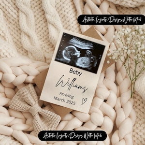 Minimalist Pregnancy Announcement Template Gender Neutral Social Media Template Baby Reveal Customizable Gender Neutral Boho Baby