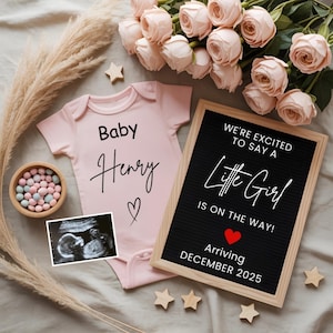 Boho Baby Girl Pregnancy Announcement,Floral Pink Baby Reveal Canva Download,Editable Digital Template,Social Media Gender Reveal, Flower