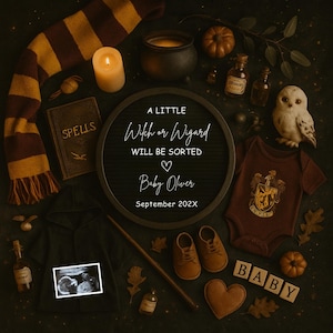 Wizard Digital Pregnancy Announcement,Little Wizard Baby on the Way,Magical Baby Announcement,Social Media Reveal,Digital Pregnancy Template