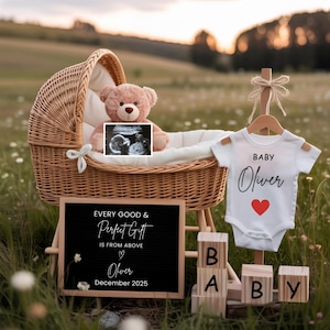Religious Pregnancy Announcement,Religious Baby Reveal,Religious Baby Reveal,Digital Baby Announcement,Editable Template,Perfect Gift, Faith