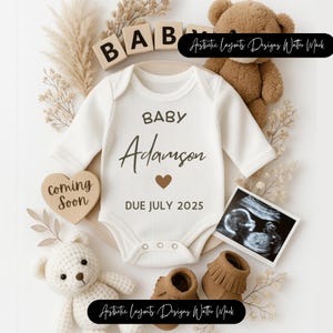 Digital Pregnancy Announcement,Boho Beige Pregnancy Announcement,Neutral Baby Reveal Social Media, Gender Reveal, Pregnancy due Date.