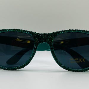 Green St. Patrick&#39;s Day Rhinestone Sunglasses