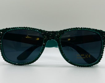 Green St. Patrick&#39;s Day Rhinestone Sunglasses