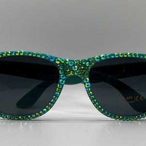 St. Patrick&#39;s Day Green AB Rhinestone Sunglasses