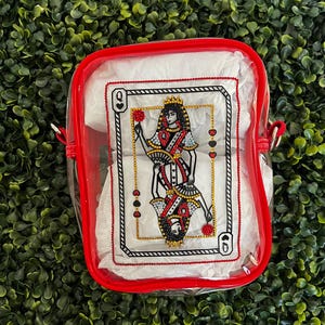 Queen of Hearts Playing Card Rhinestone Bag