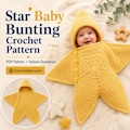 Star Baby Bunting Crochet Pattern, Hooded Newborn Cocoon PDF, 0\u20133 Months product logo
