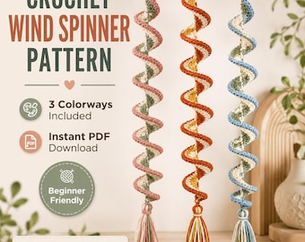 Crochet Wind Spinner Pattern, Spiral Hanging Decor PDF, Beginner Crochet Home Decoration