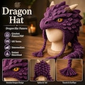 Dragon Hat Crochet Pattern PDF, Fantasy Dragon Beanie, Crocodile Stitch Cosplay Hat, Earflap Hat Tutorial, Instant Download